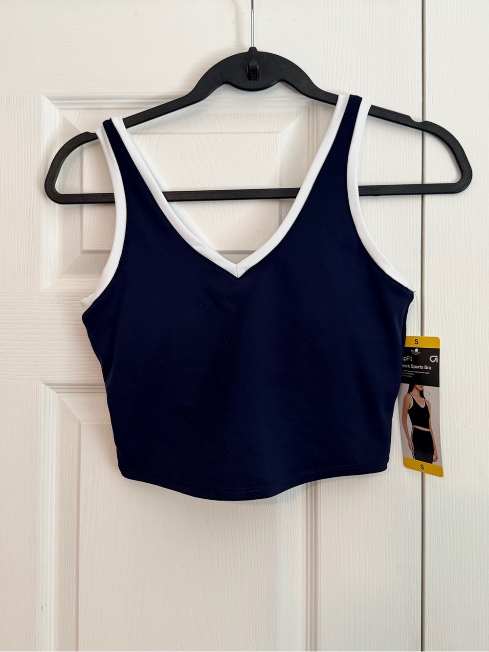 GapFit Navy Blue Sports Bra with White Trim